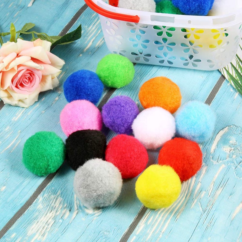 Pllieay 120Pcs 2 Inch Very Large Assorted Pom poms Arts and Crafts for DIY Creative Crafts Decoration, 13 Colors - Image 2
